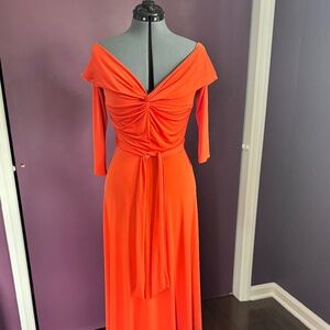 Orangey/Red Off the shoulder Qown Size Small
